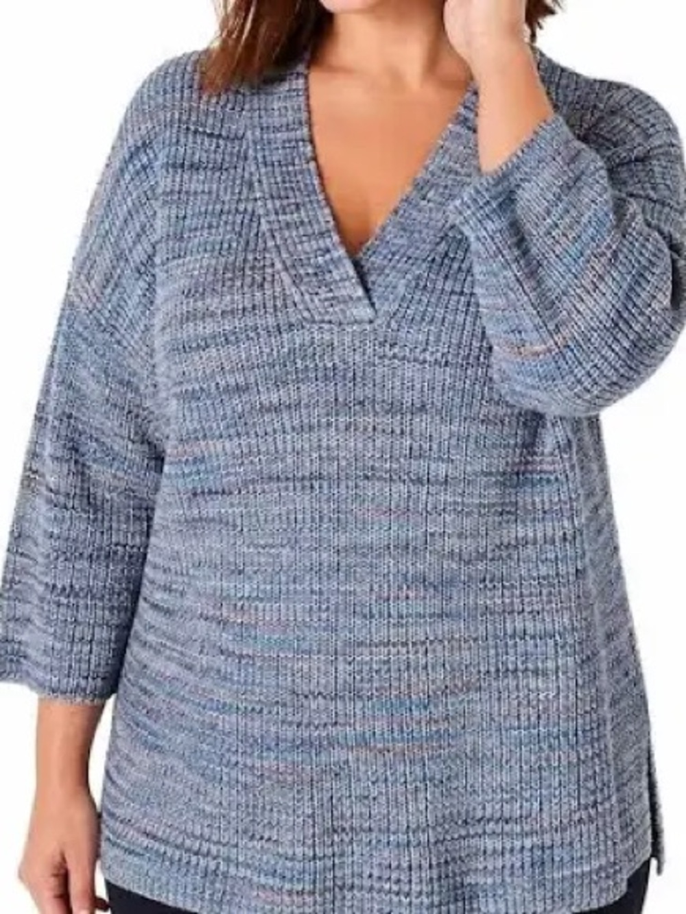 J. JILL 100% Cotton Blue Sweater Top Pullover NWT